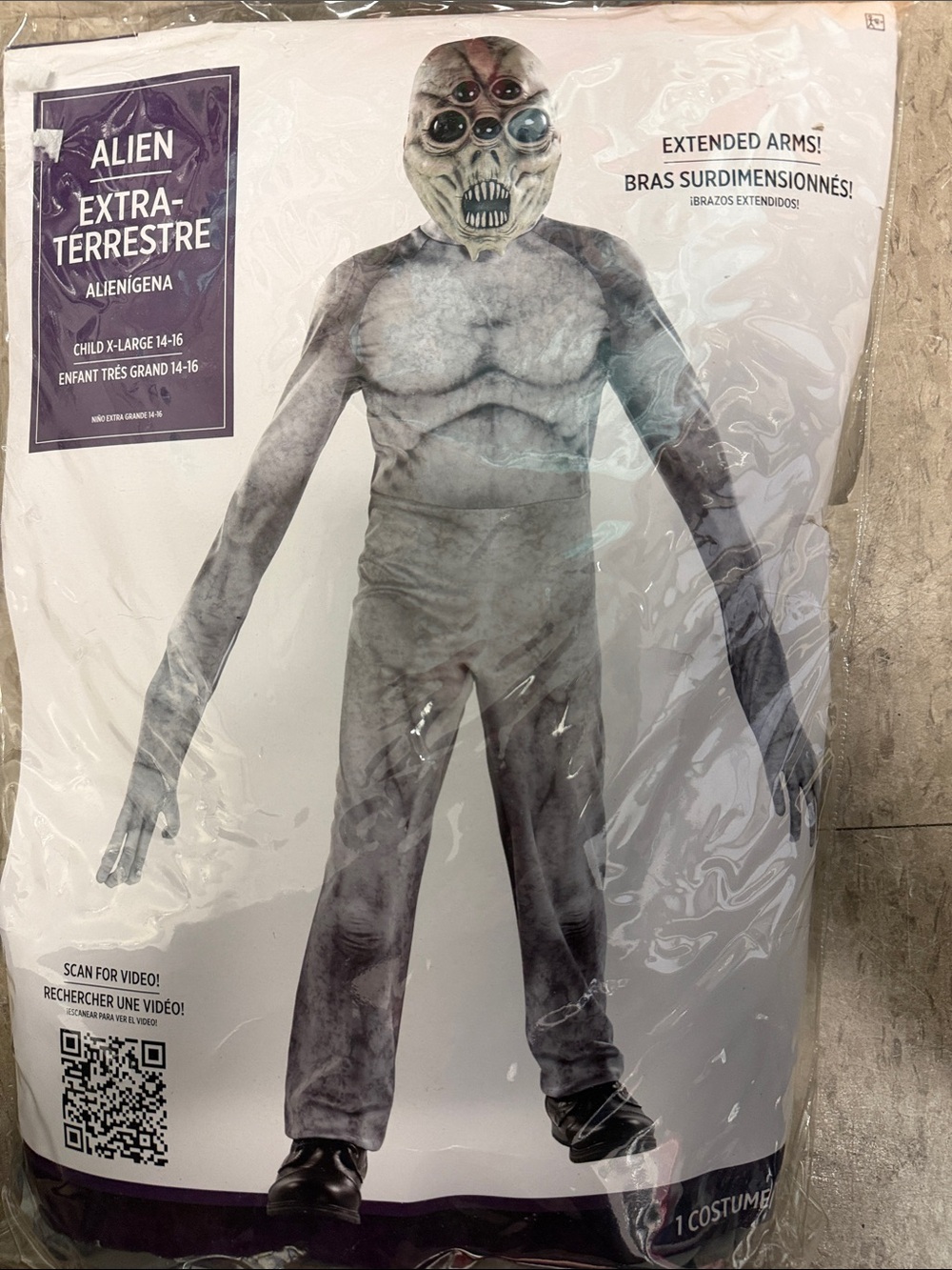 Amscan Alien Extraterrestre Kids Costume - Gray and Black